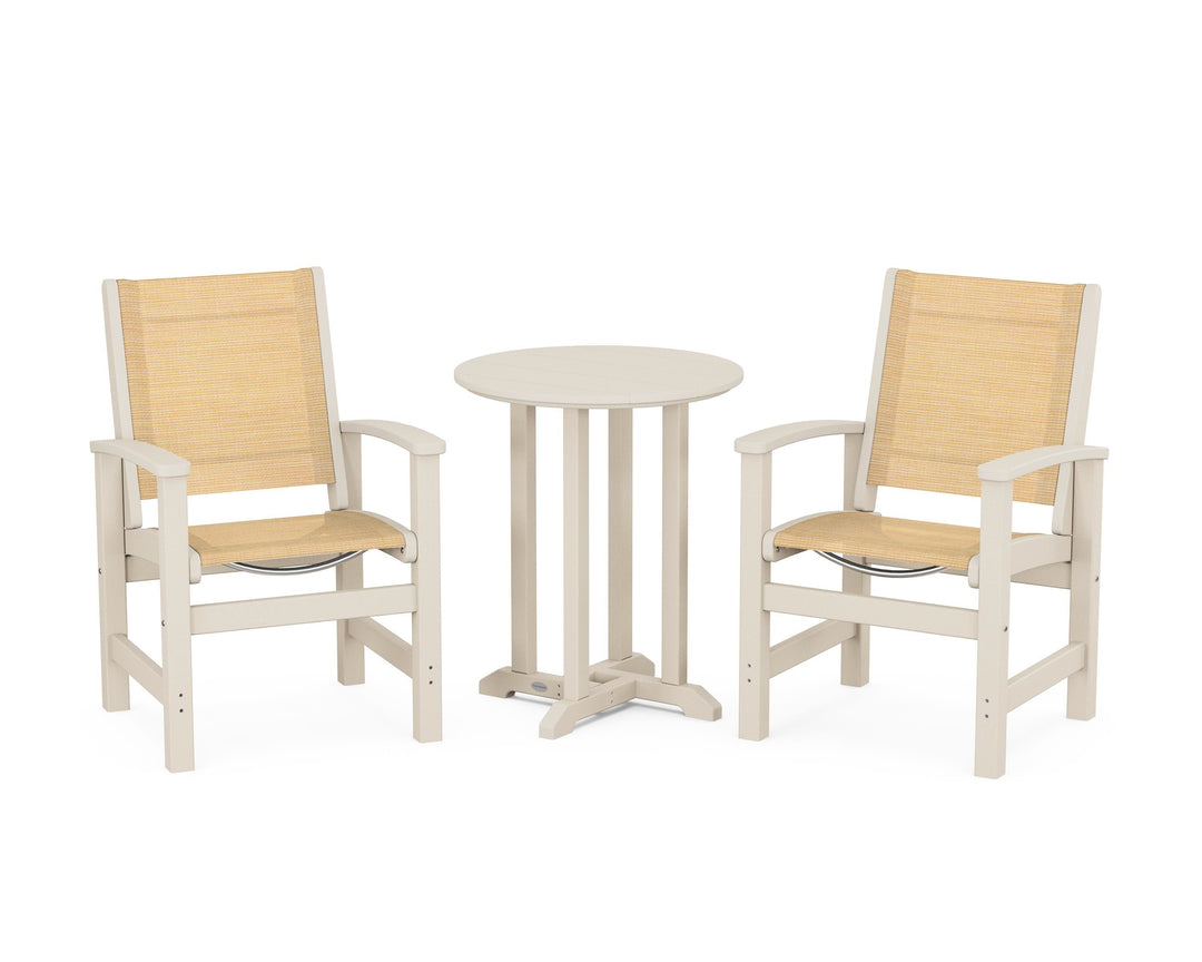 POLYWOOD® Coastal 3-Piece Round Bistro Dining Set