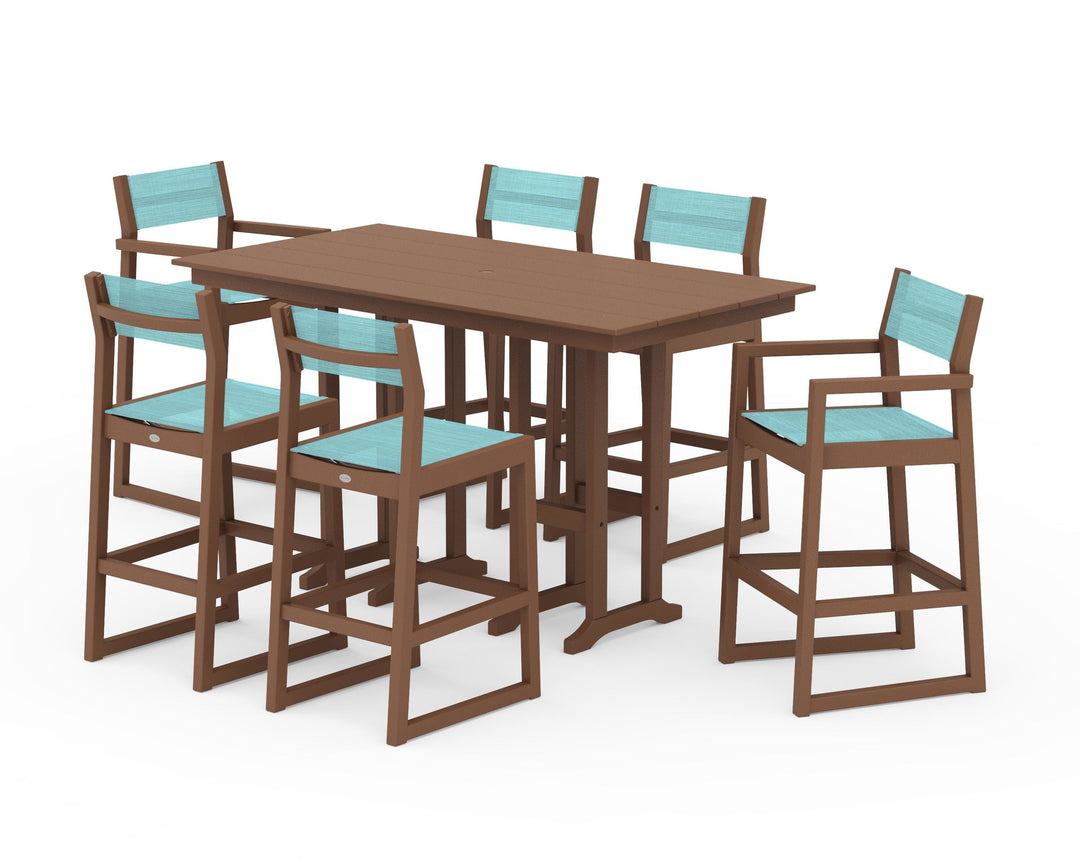 POLYWOOD® EDGE Sling 7-Piece Farmhouse Bar Set