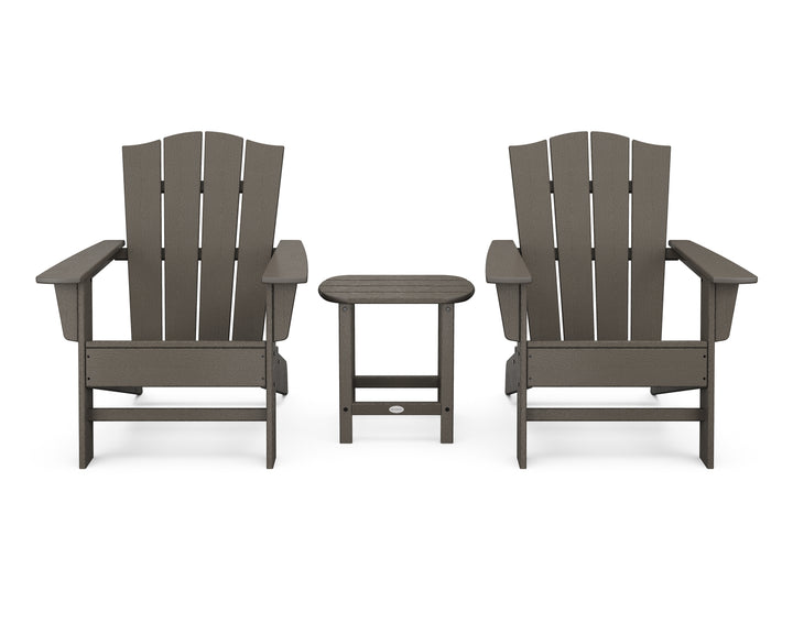 POLYWOOD® Wave 3-Piece Adirondack Chair Set with The Crest Chairs