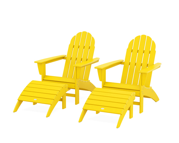 POLYWOOD® Vineyard Adirondack Chair 4-Piece Set with Ottomans