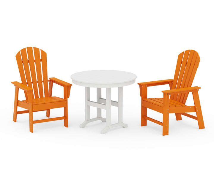 POLYWOOD® South Beach 3-Piece Round Farmhouse Dining Set