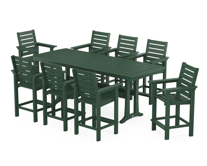 POLYWOOD® Captain 9-Piece Counter Set with Trestle Legs