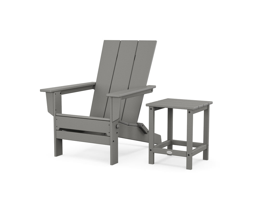 POLYWOOD® Modern Studio Folding Adirondack Chair with Side Table