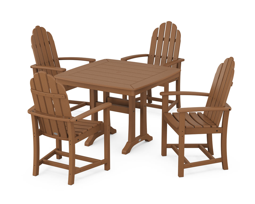 POLYWOOD® Classic Adirondack 5-Piece Dining Set with Trestle Legs