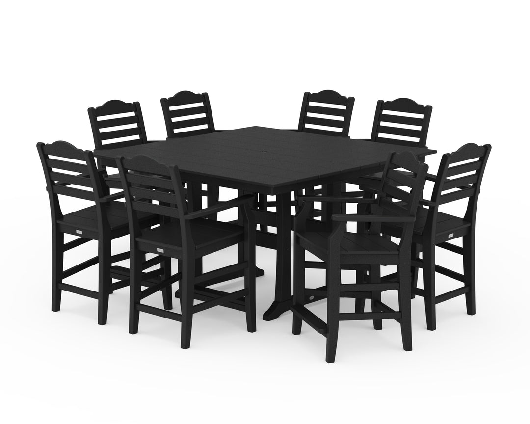 Draper James™ by  POLYWOOD® Savannah 9-Piece Square Farmhouse Counter Set with Trestle Legs