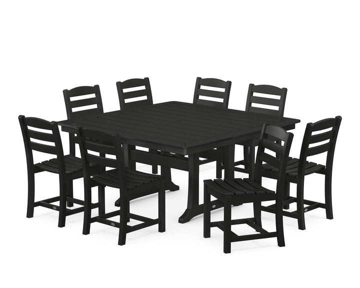 POLYWOOD® La Casa Café 9-Piece Nautical Trestle Dining Set