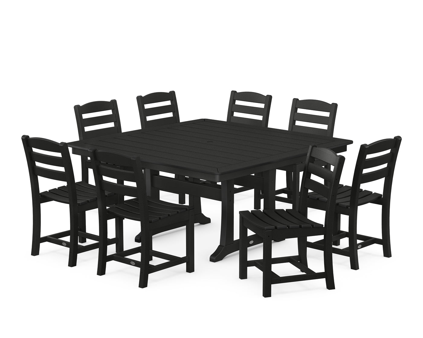 La Casa CafŽ 9-Piece Nautical Trestle Dining Set