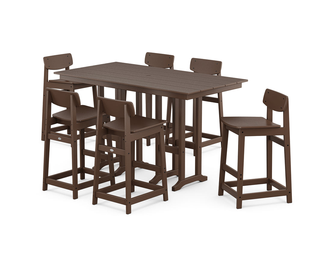 POLYWOOD® Modern Studio Urban Lowback Bar Chair 7-Piece Set