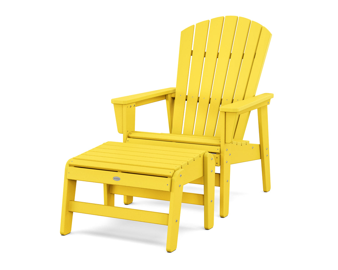 POLYWOOD® Nautical Grand Upright Adirondack Chair with Ottoman