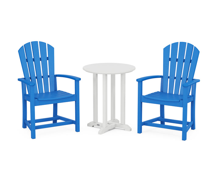 POLYWOOD® Palm Coast 3-Piece Round Farmhouse Bistro Dining Set