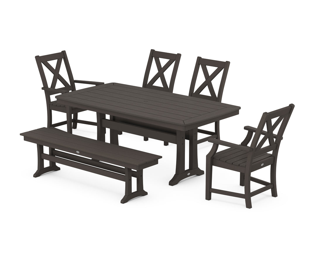 POLYWOOD® Braxton 6-Piece Dining Set with Trestle Legs