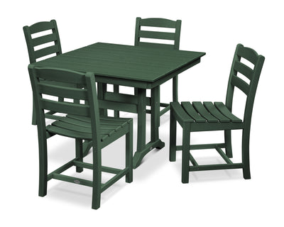 La Casa CafŽ 5-Piece Farmhouse Trestle Side Chair Dining Set