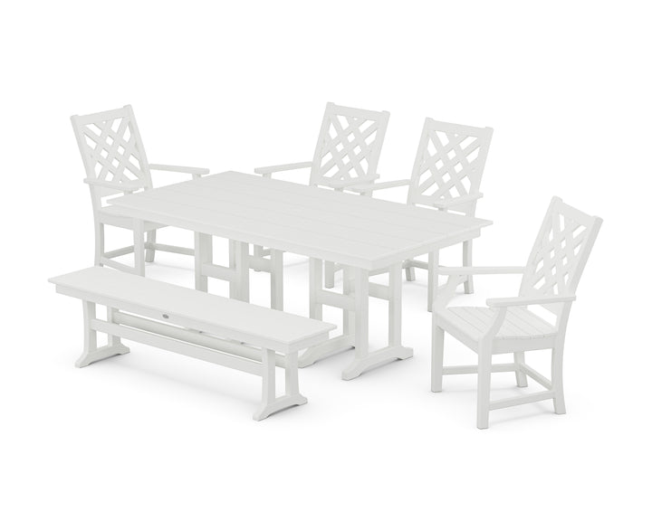 Country Living Wovendale 6-Piece Farmhouse Dining Set with Bench