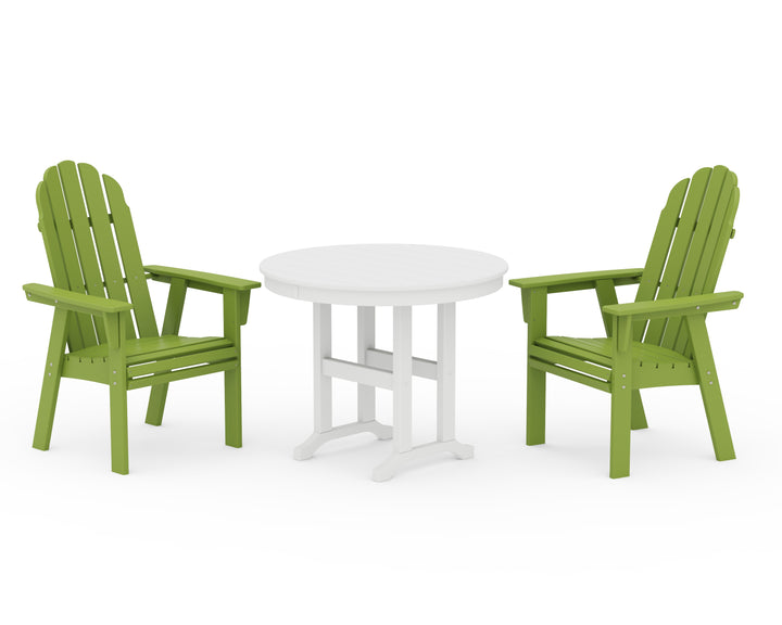 POLYWOOD® Vineyard Adirondack 3-Piece Round Dining Set