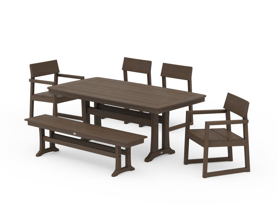 POLYWOOD® EDGE 6-Piece Dining Set with Trestle Legs
