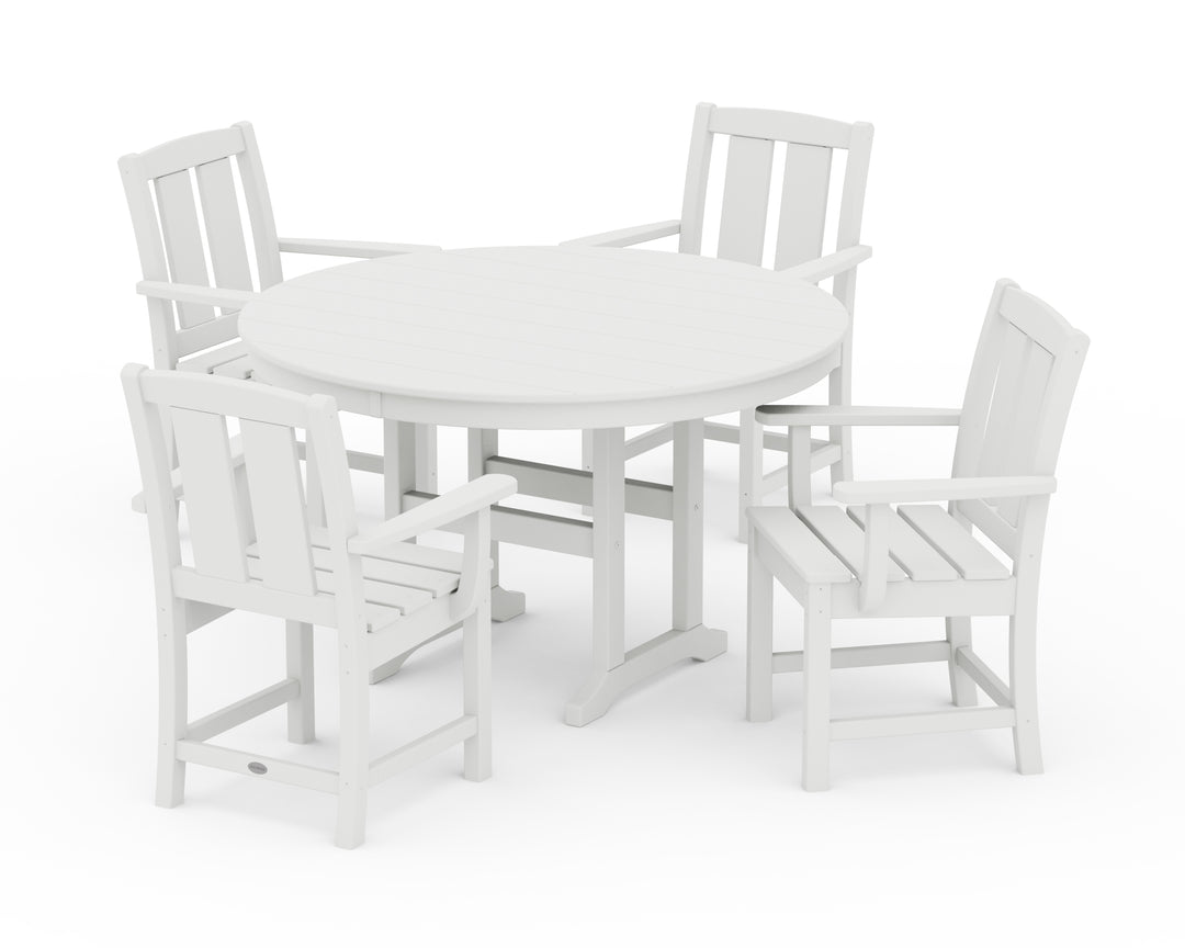 POLYWOOD® Mission 5-Piece Round Farmhouse Dining Set