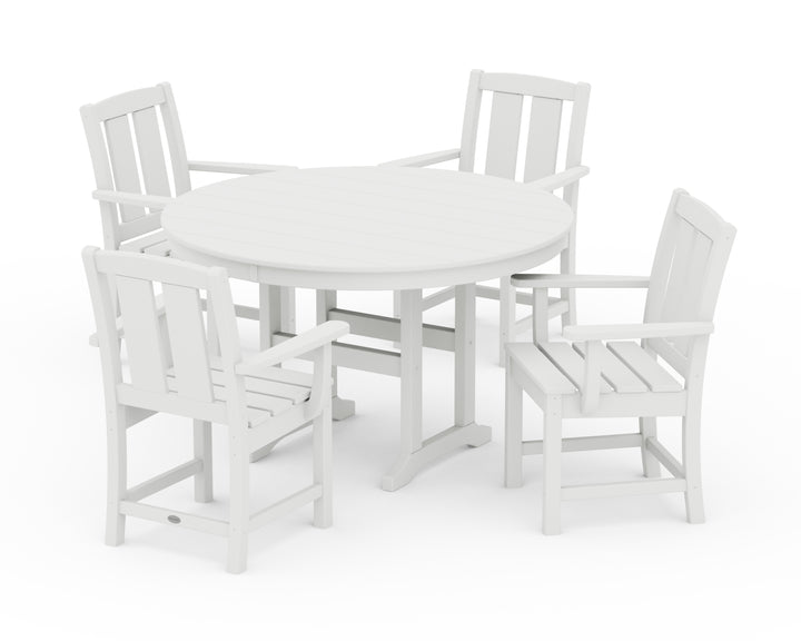 POLYWOOD® Mission 5-Piece Round Farmhouse Dining Set