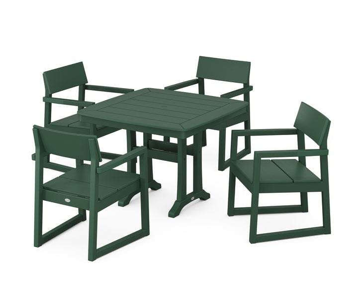 POLYWOOD® EDGE 5-Piece Dining Set with Trestle Legs