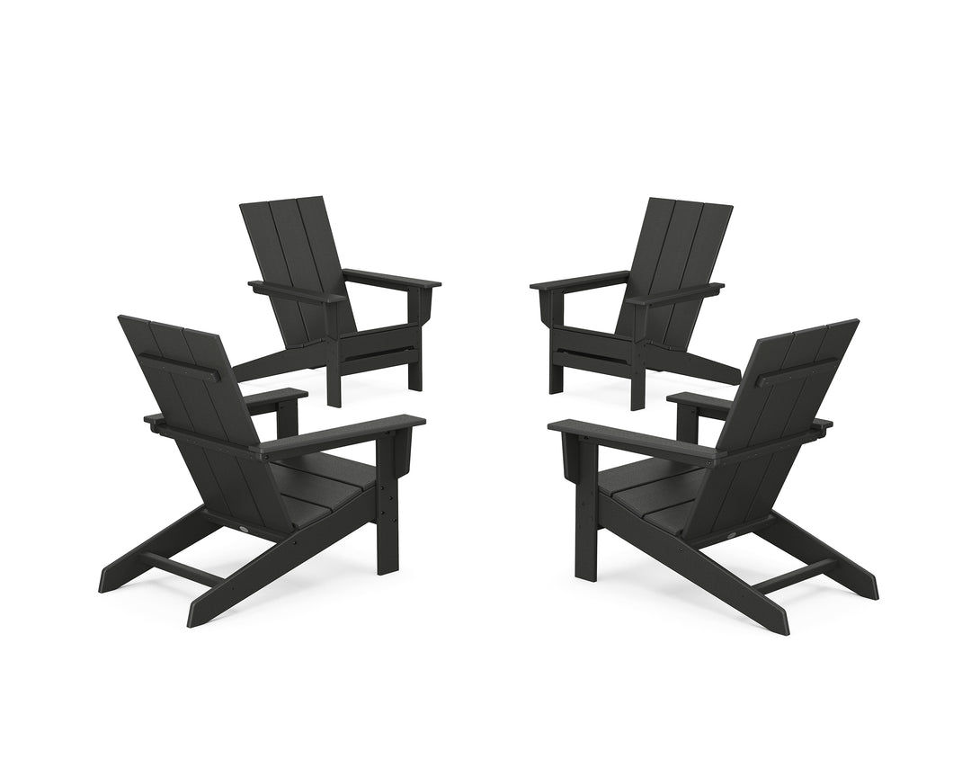 POLYWOOD® 4-Piece Modern Studio Adirondack Chair Conversation Set