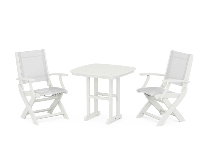 POLYWOOD® Coastal Folding Chair 3-Piece Dining Set
