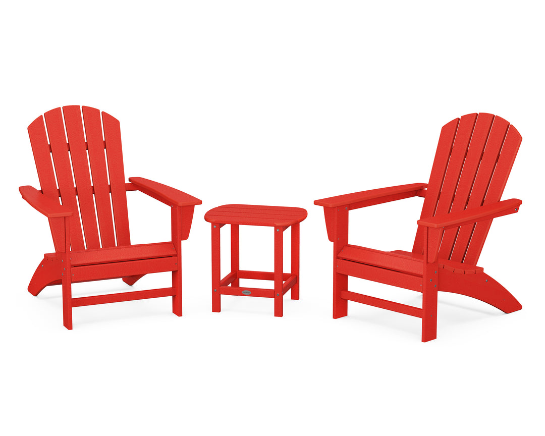 POLYWOOD® Nautical 3-Piece Adirondack Set with South Beach 18" Side Table