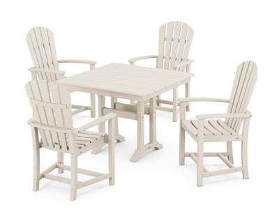 Palm Coast 5-Piece Farmhouse Dining Set With Trestle Legs