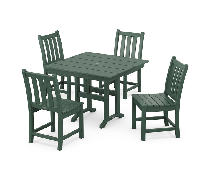 POLYWOOD® Traditional Garden Side Chair 5-Piece Farmhouse Dining Set