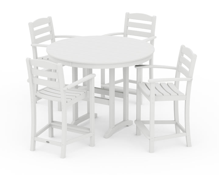 POLYWOOD® La Casa Café 5-Piece Round Farmhouse Counter Set
