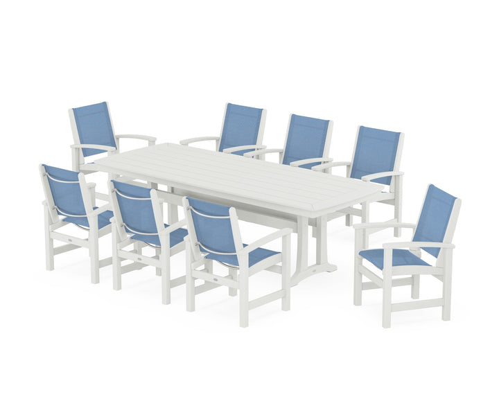 POLYWOOD® Coastal 9-Piece Dining Set with Trestle Legs