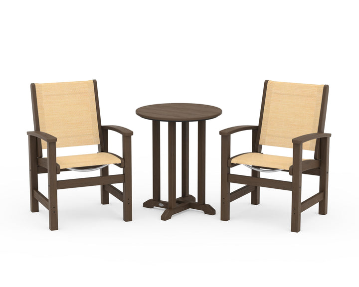 POLYWOOD® Coastal 3-Piece Round Bistro Dining Set