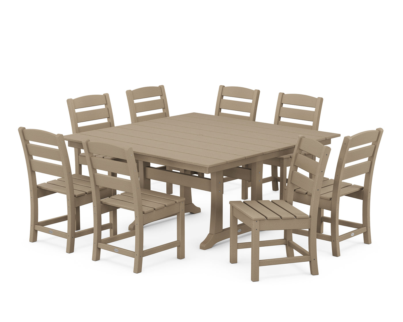 Lakeside 9-Piece Farmhouse Trestle Dining Set