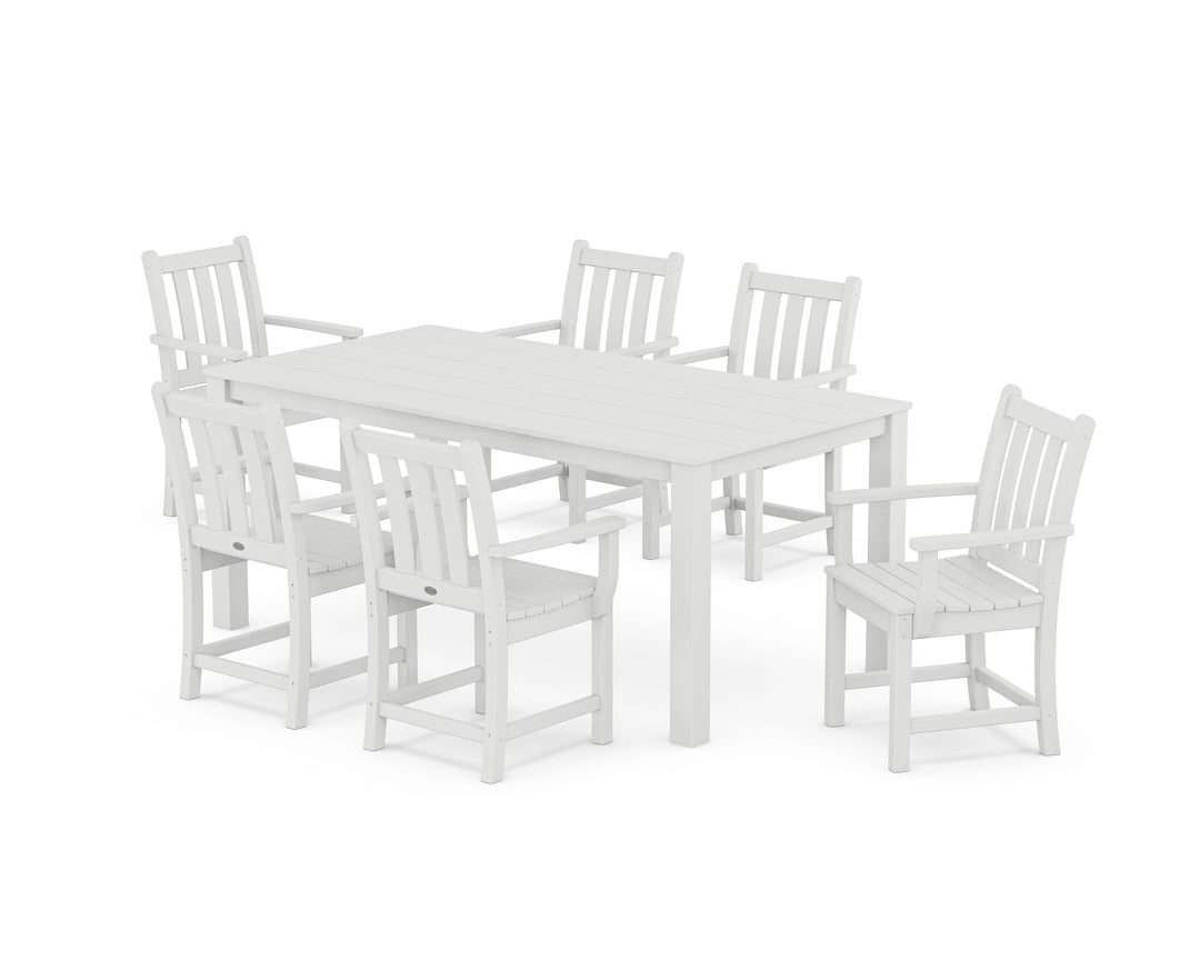 POLYWOOD® Traditional Garden Arm Chair 7-Piece Parsons Dining Set