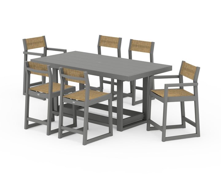 POLYWOOD® EDGE Sling 7-Piece Counter Table Set