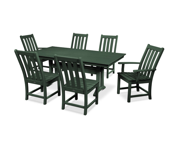 POLYWOOD® Vineyard 7-Piece Farmhouse Dining Set with Trestle Legs
