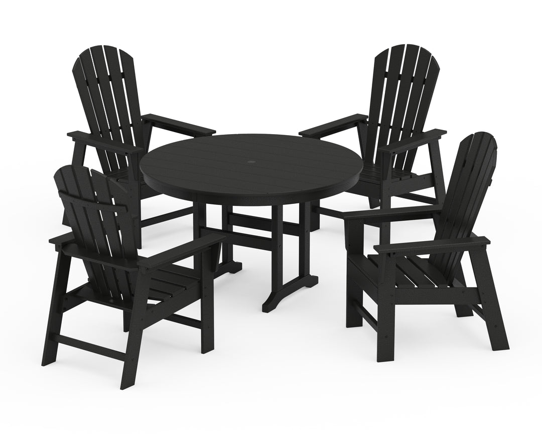 POLYWOOD® South Beach 5-Piece Round Farmhouse Dining Set