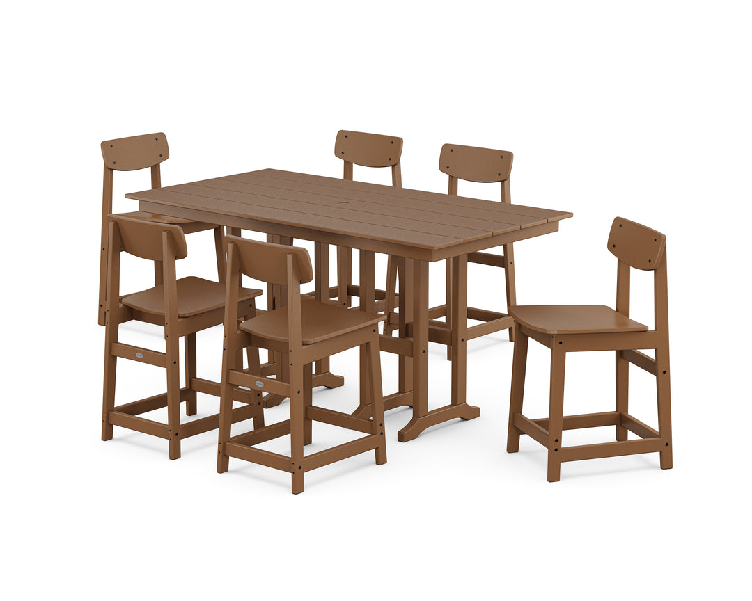 POLYWOOD® Modern Studio Urban Counter Chair 7-Piece Set