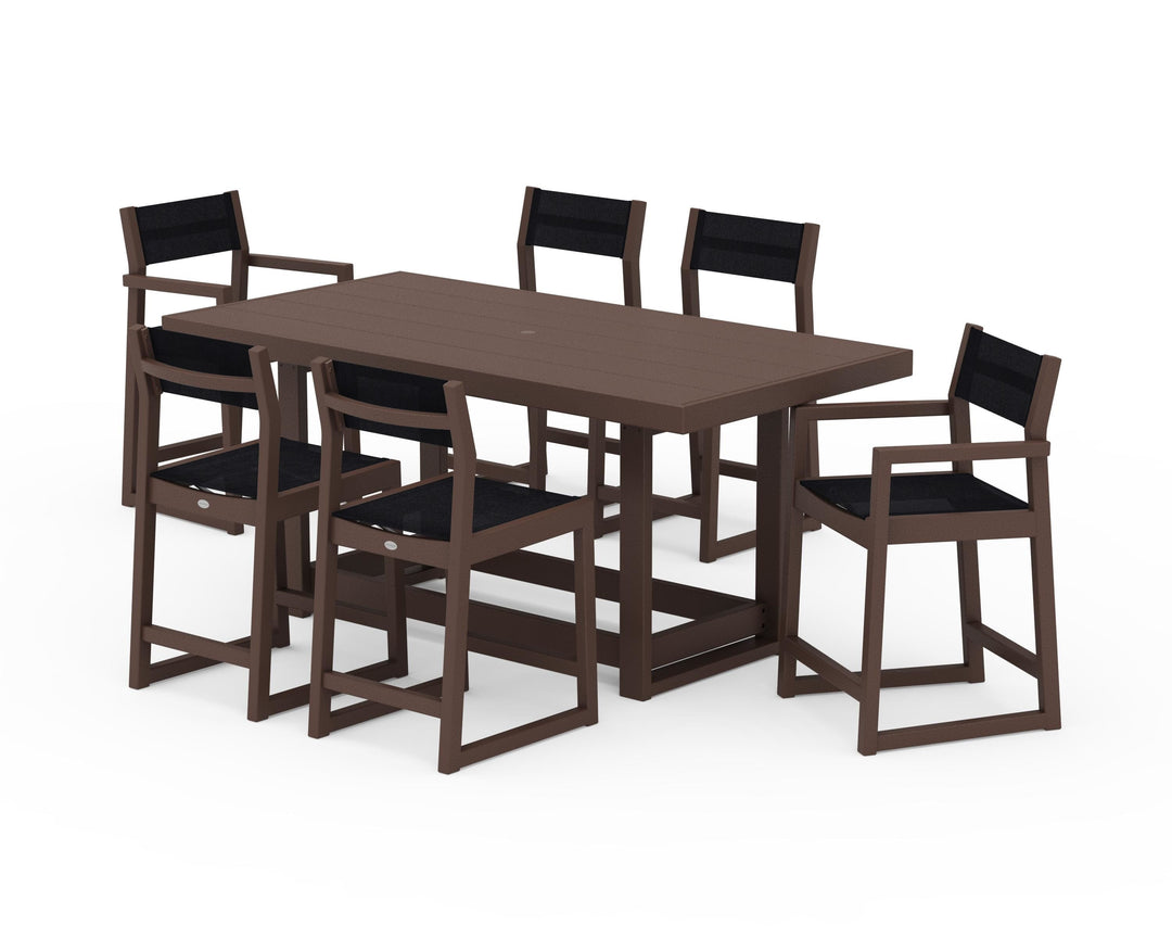 POLYWOOD® EDGE Sling 7-Piece Counter Table Set