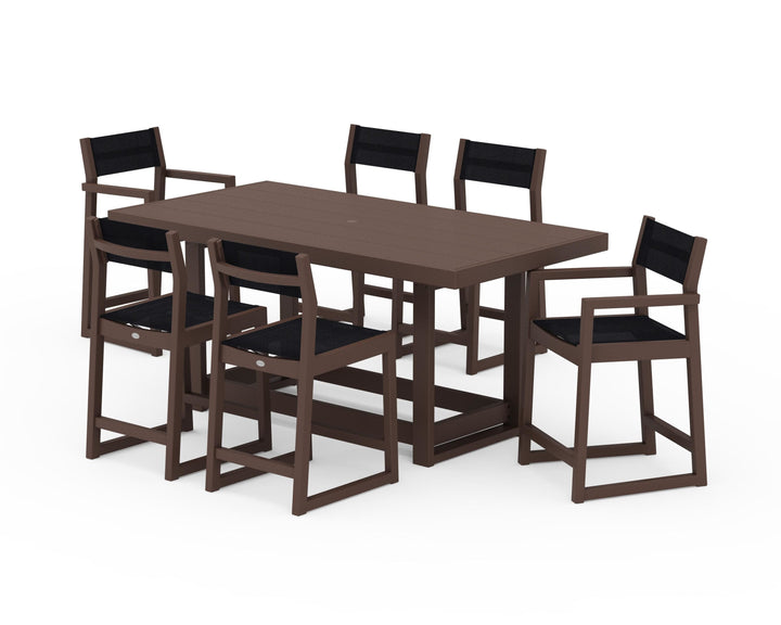 POLYWOOD® EDGE Sling 7-Piece Counter Table Set