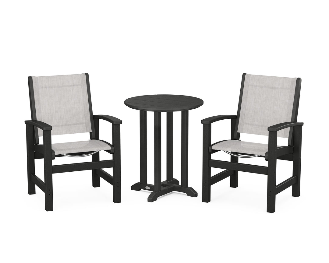 POLYWOOD® Coastal 3-Piece Round Bistro Dining Set