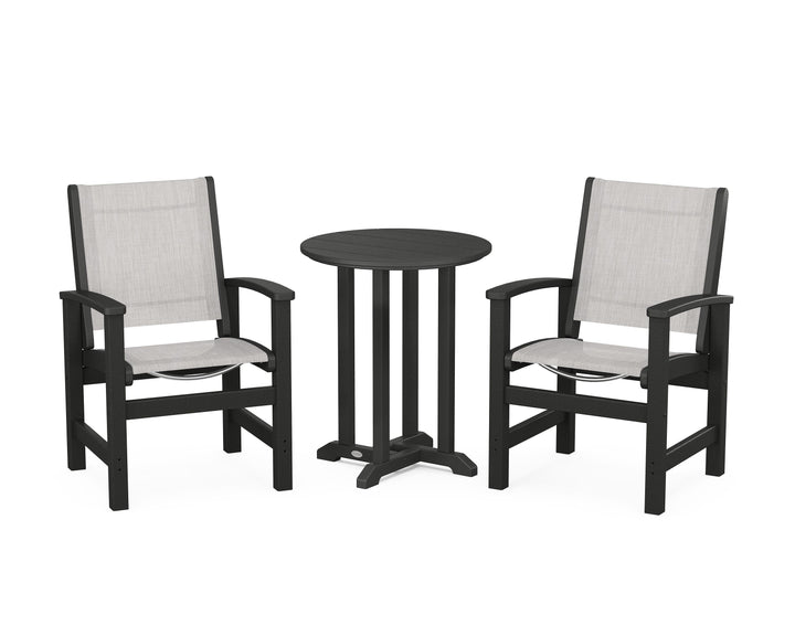 POLYWOOD® Coastal 3-Piece Round Bistro Dining Set