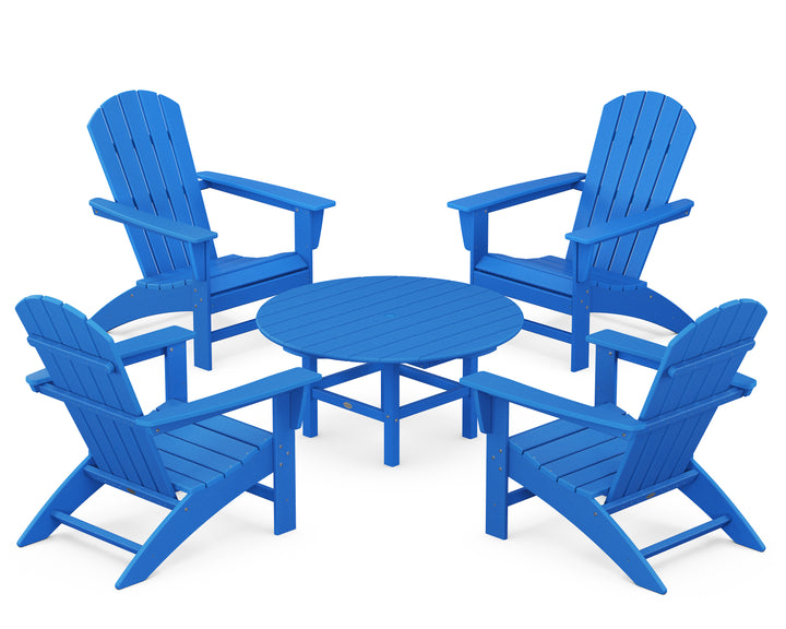 POLYWOOD® Nautical 5-Piece Adirondack Chair Conversation Set