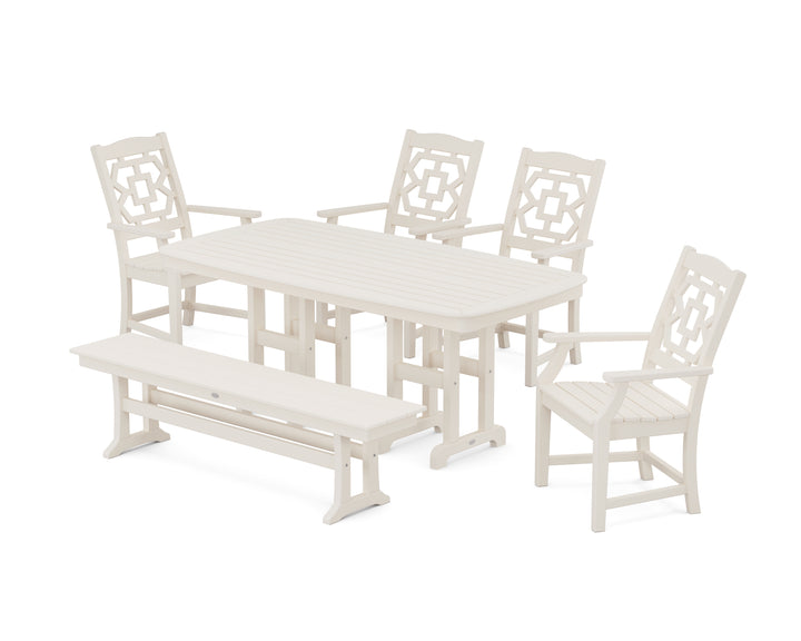 Martha Stewart by POLYWOOD® Chinoiserie 6-Piece Dining Set with Bench