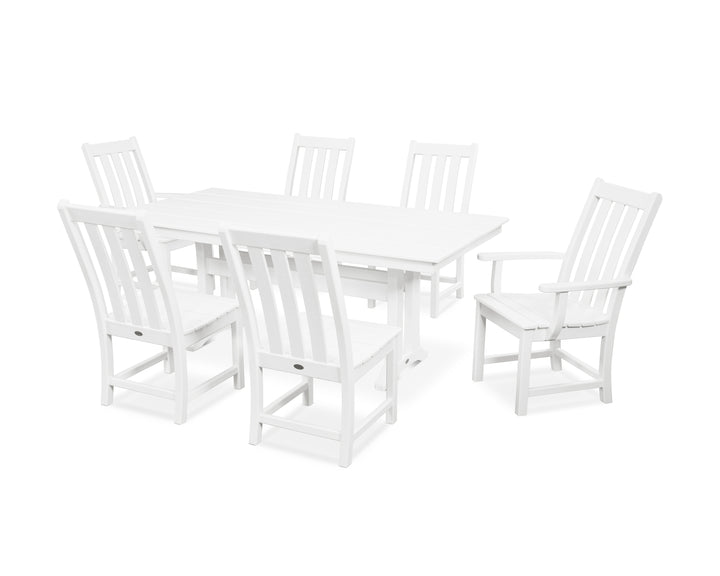 POLYWOOD® Vineyard 7-Piece Farmhouse Dining Set with Trestle Legs