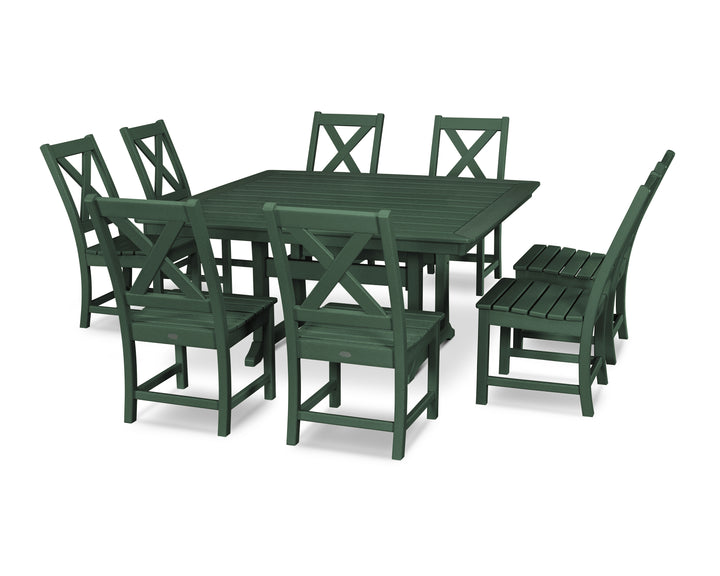 POLYWOOD® Braxton 9-Piece Nautical Trestle Dining Set