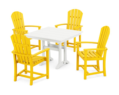 Palm Coast 5-Piece Farmhouse Dining Set With Trestle Legs