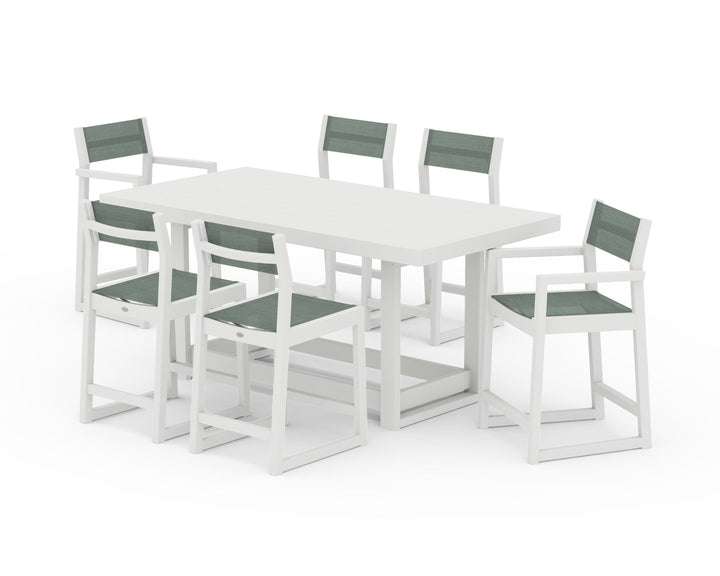 POLYWOOD® EDGE Sling 7-Piece Counter Table Set