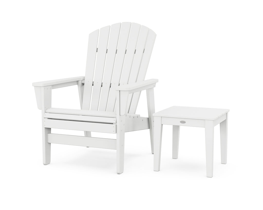 POLYWOOD® Nautical Grand Upright Adirondack Chair with Side Table