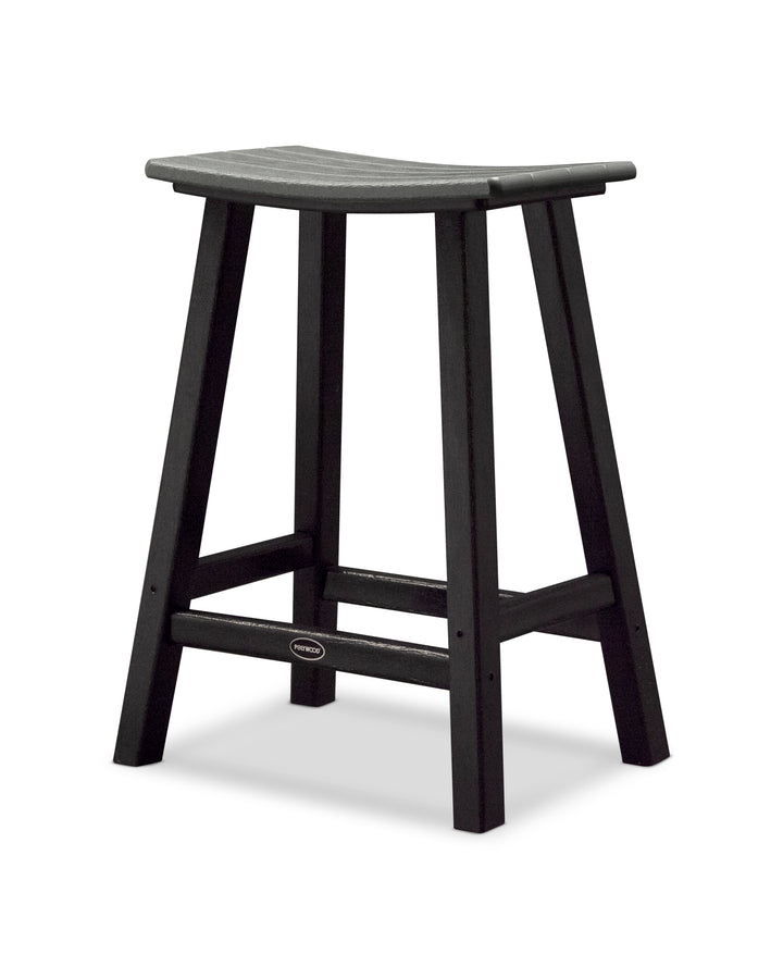 POLYWOOD® Contempo 24" Saddle Counter Stool