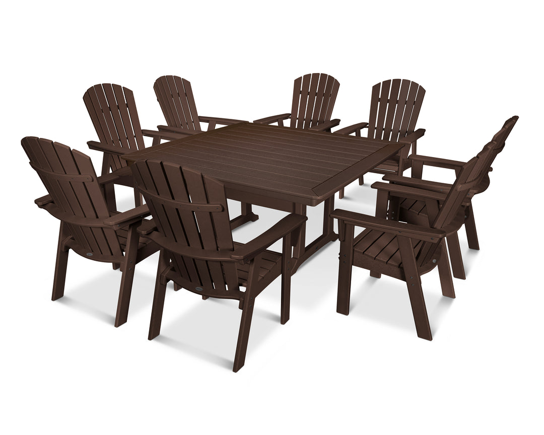 POLYWOOD® Nautical Adirondack 9-Piece Trestle Dining Set