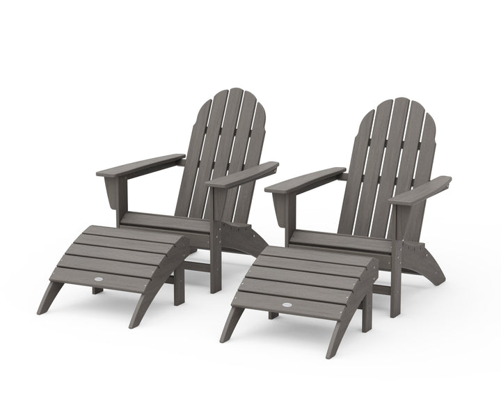 POLYWOOD® Vineyard Adirondack Chair 4-Piece Set with Ottomans